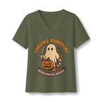 Carving Pumpkins Chaotic V-Neck T-Shirt