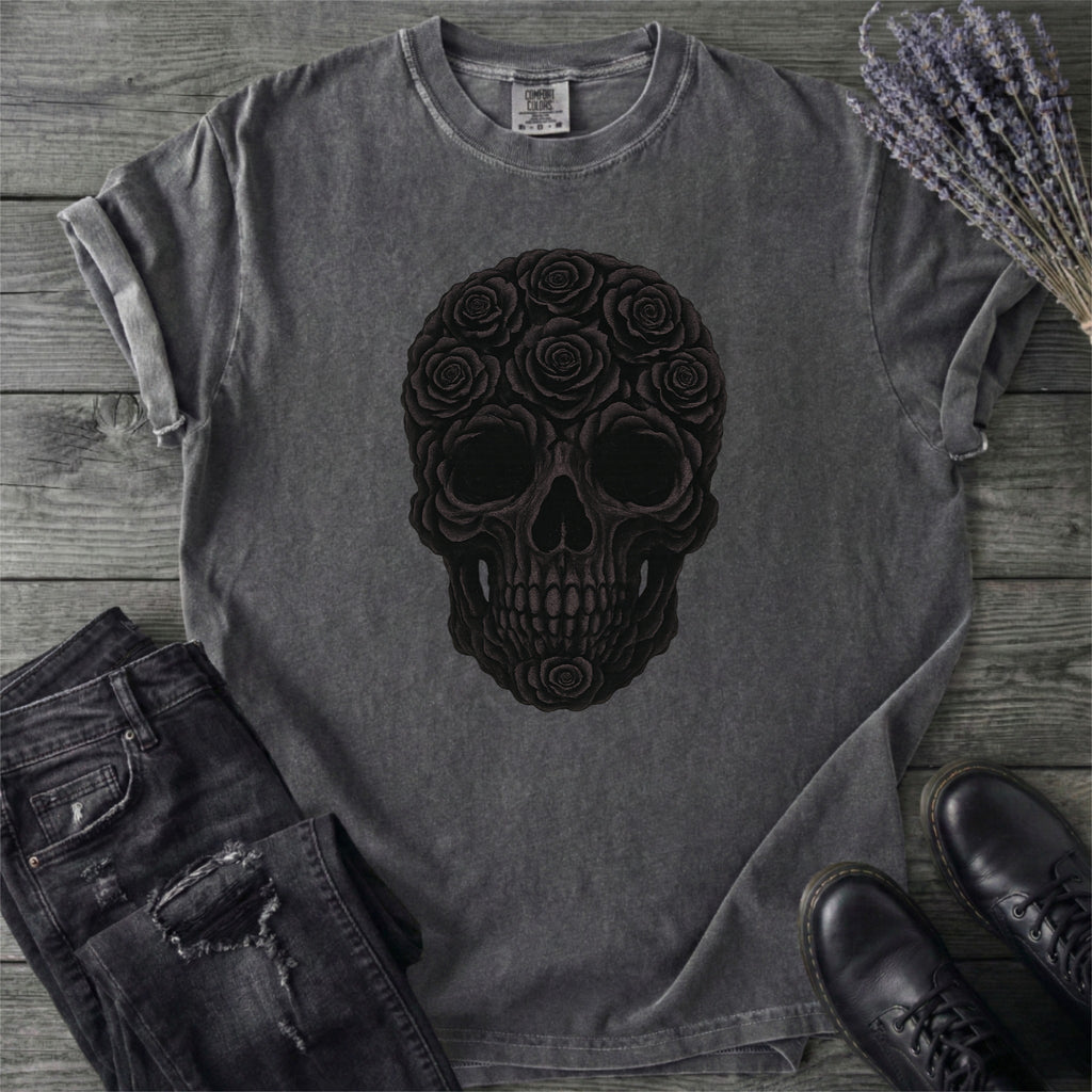 Black Rose Skull T-Shirt