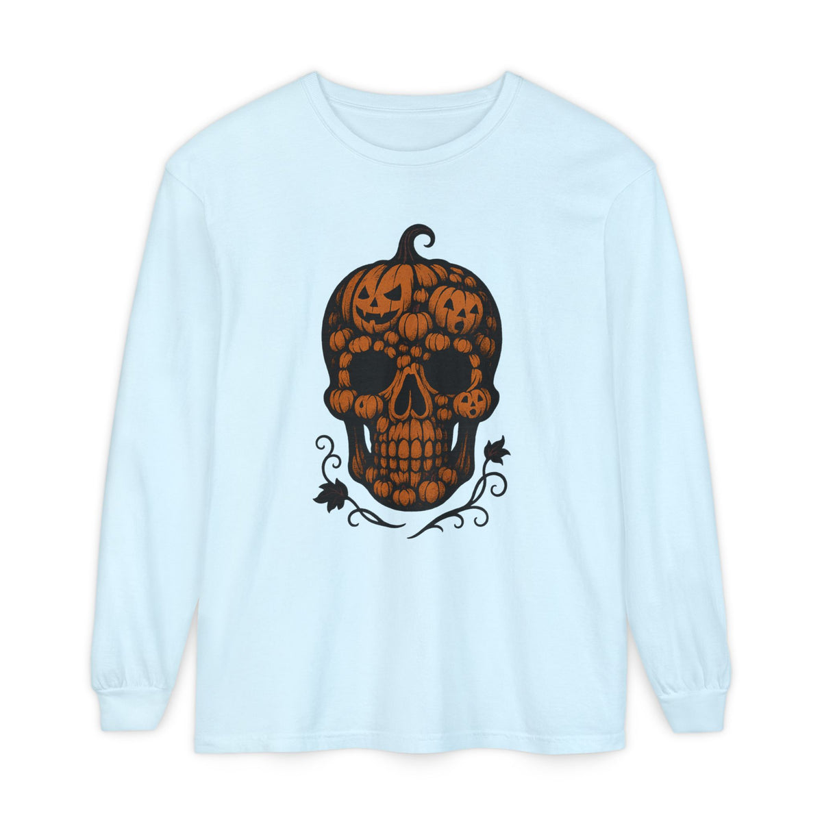 Pumpkin Skull Long Sleeve T-Shirt