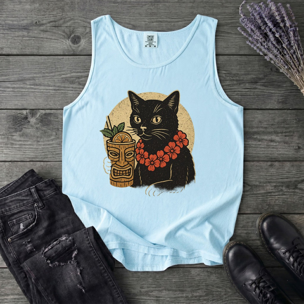 Tiki Bar Black Cat Tank Top