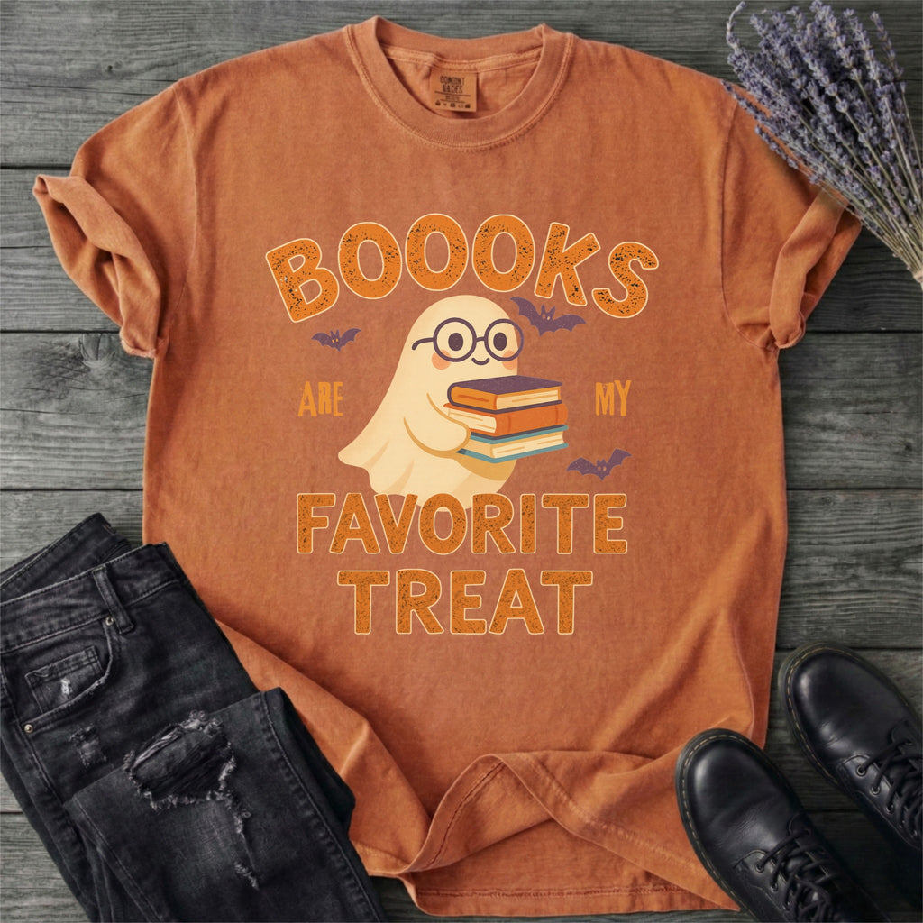 Books Are My Favorite Treat Ghost T-Shirt