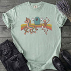 Retro Rainbow Unicorn Ghost Skeleton T-Shirt