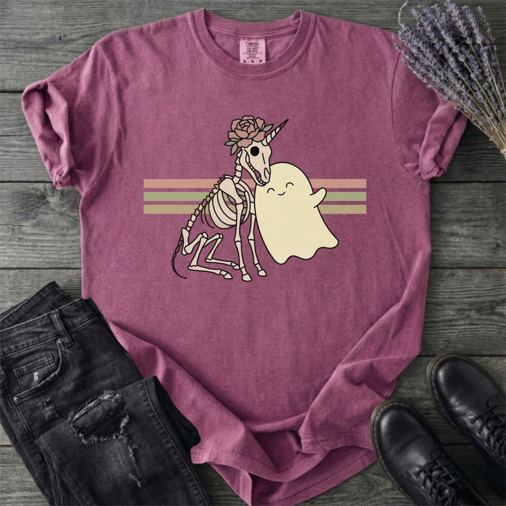 Unicorn Skeleton Ghost Hug T-Shirt