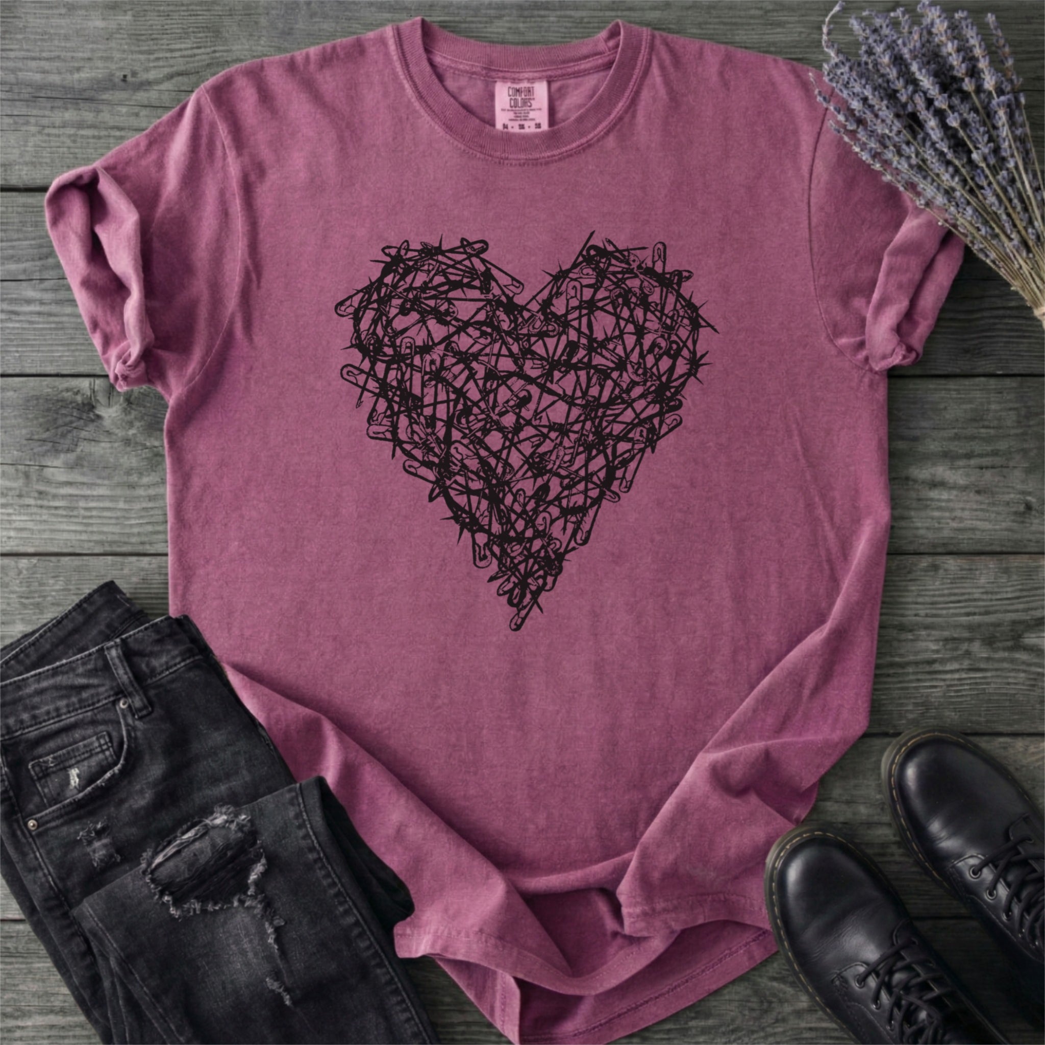 Safety Pin Heart T-Shirt