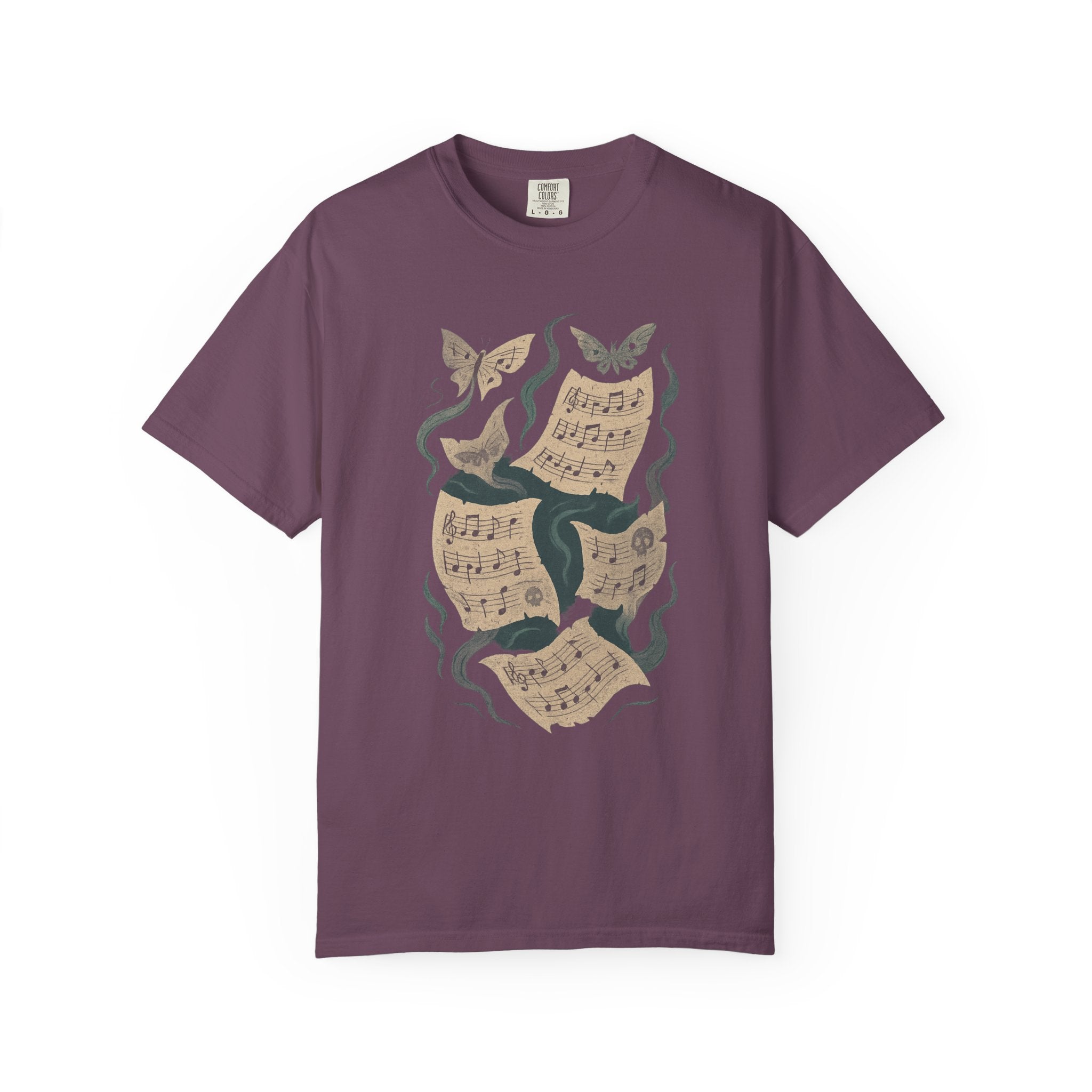 Haunted Sheet Music Moth T-Shirt