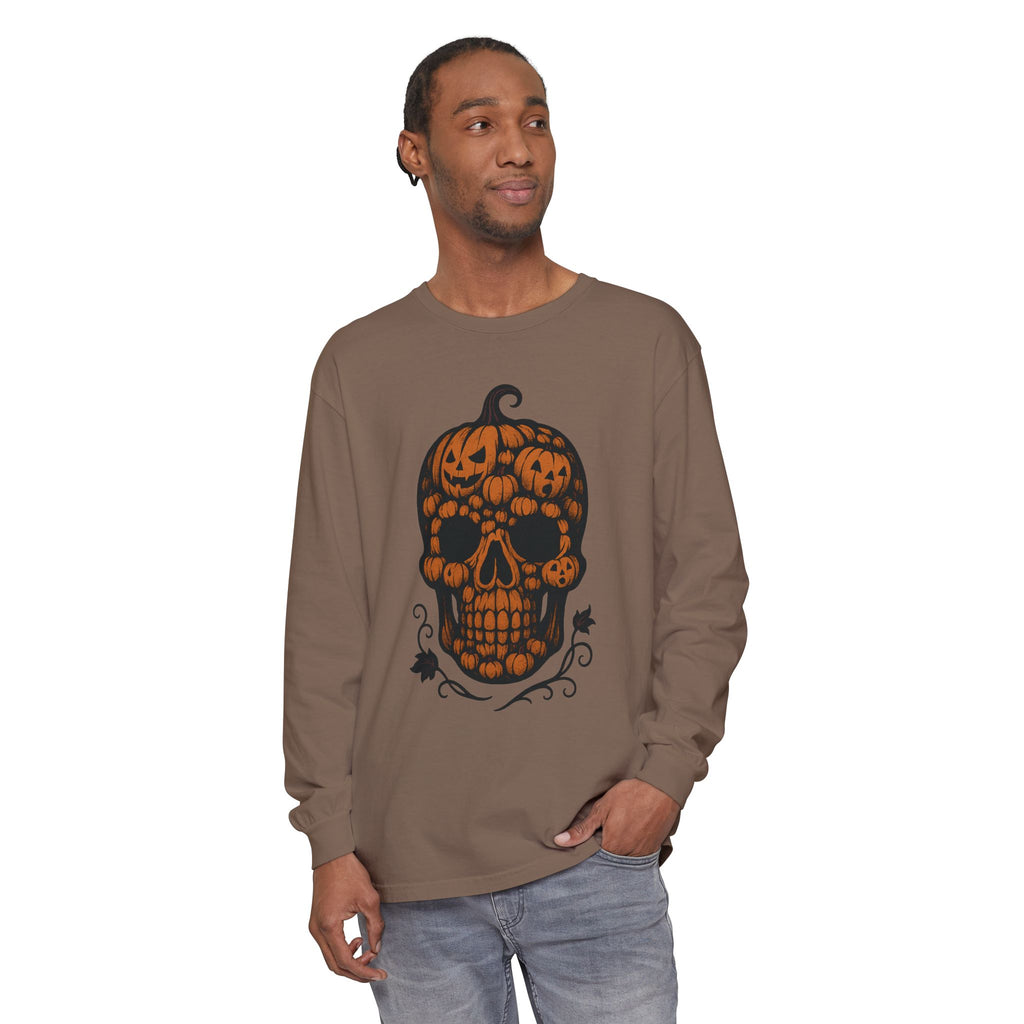Pumpkin Skull Long Sleeve T-Shirt