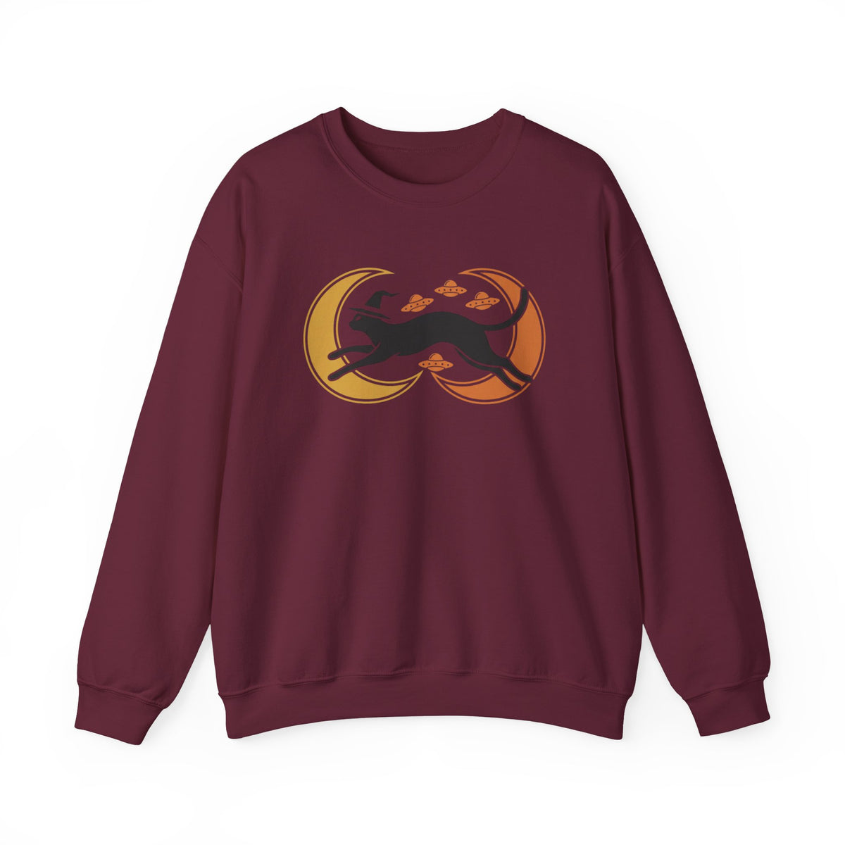 Witch Cat Celestial Ufo Sweatshirt