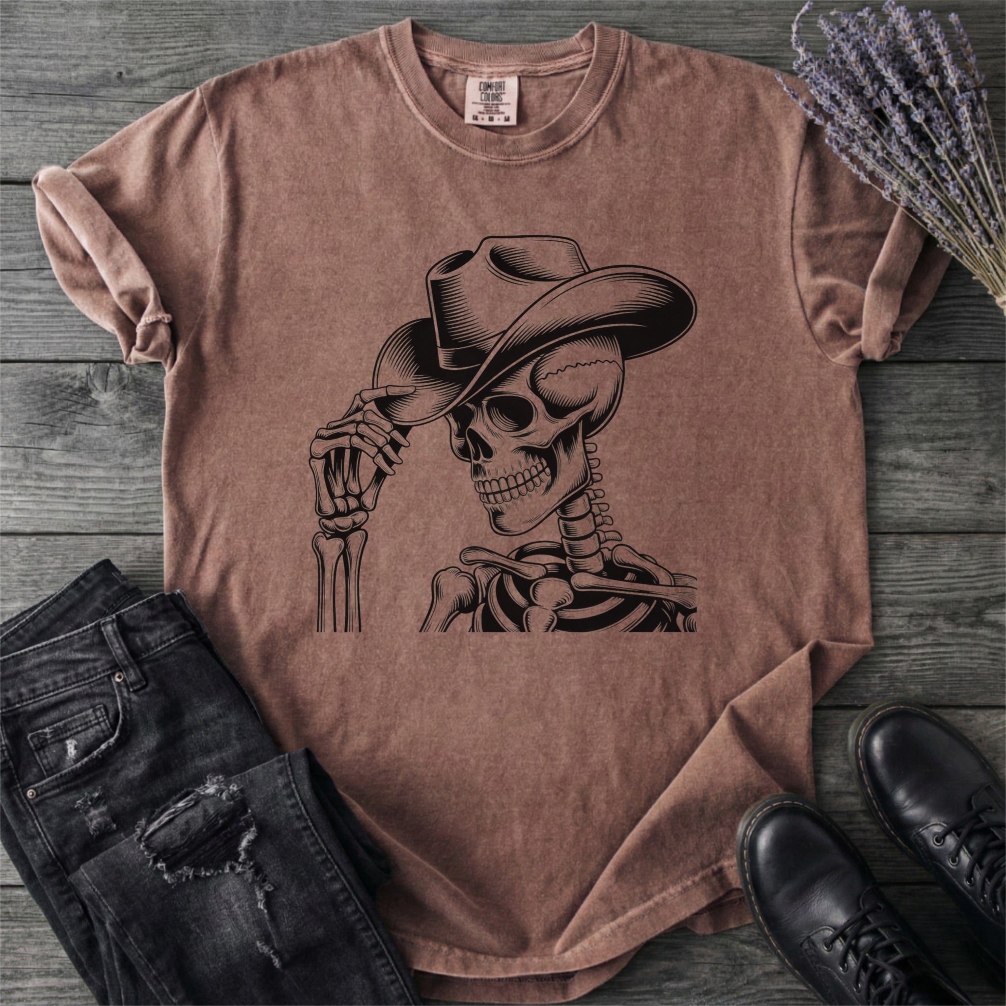 Cowboy Hat Skeleton Western T-Shirt