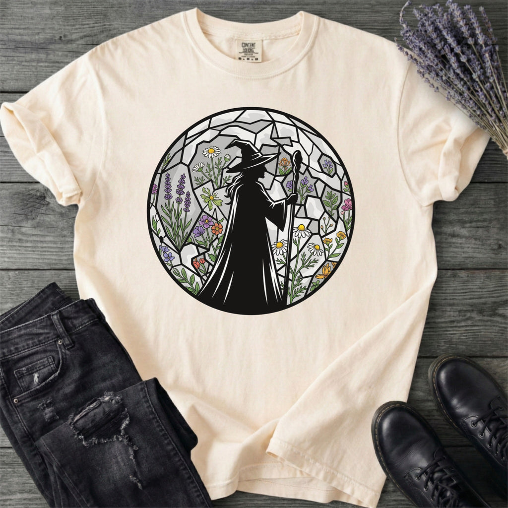 Stained Glass Botanical Witch T-Shirt