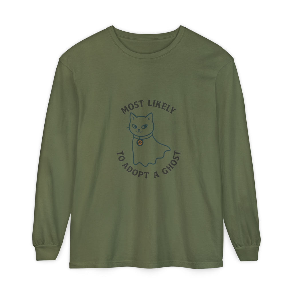 Most Likely To Adopt A Ghost Cat Long Sleeve T-Shirt