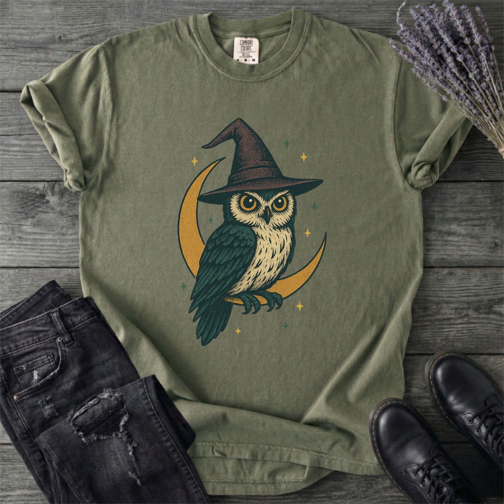 Crescent Moon Witch Owl T-Shirt