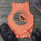 Surfing Cat Skeleton Tank Top