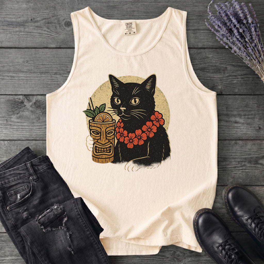 Tiki Bar Black Cat Tank Top