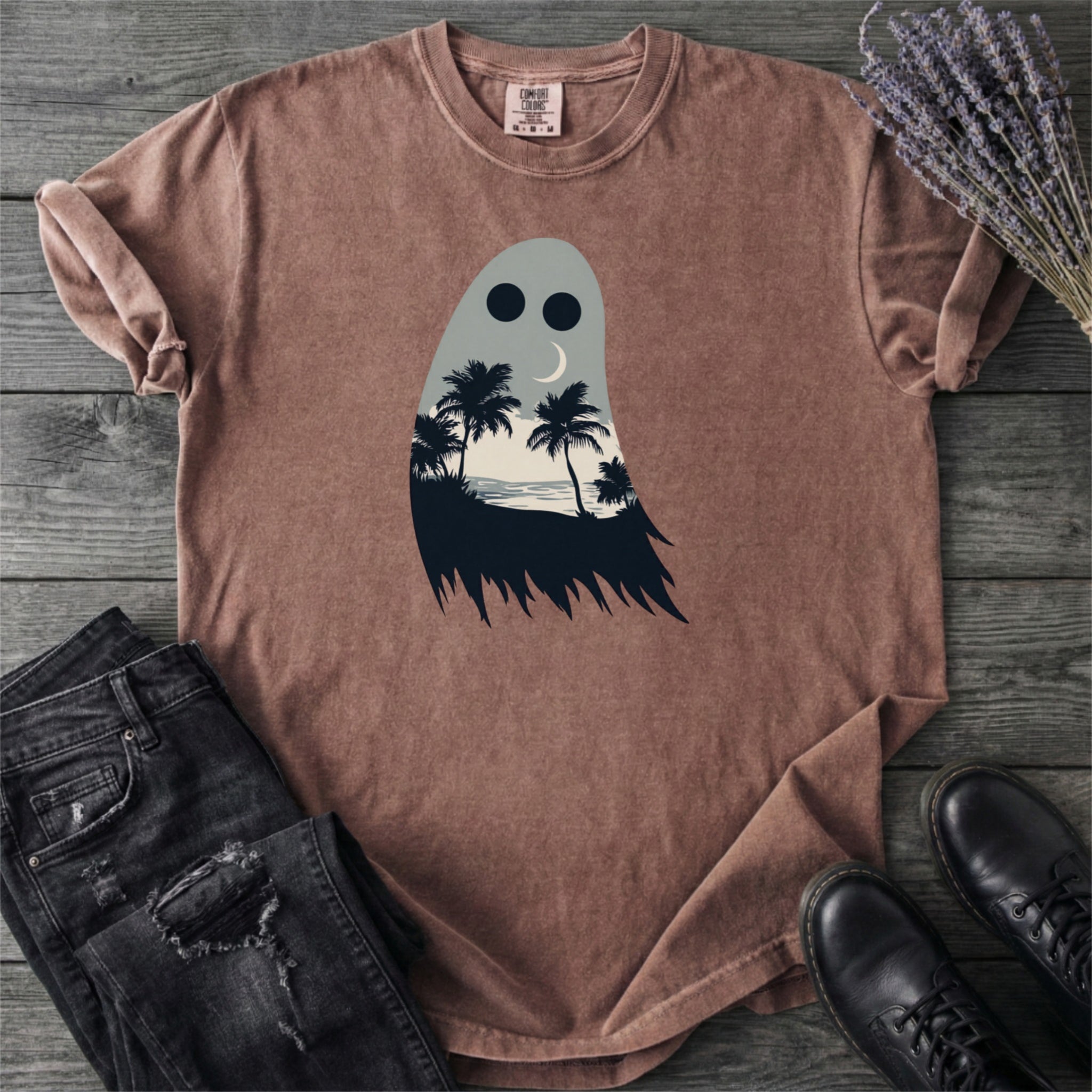 Tropical Ghost Silhouette T-Shirt