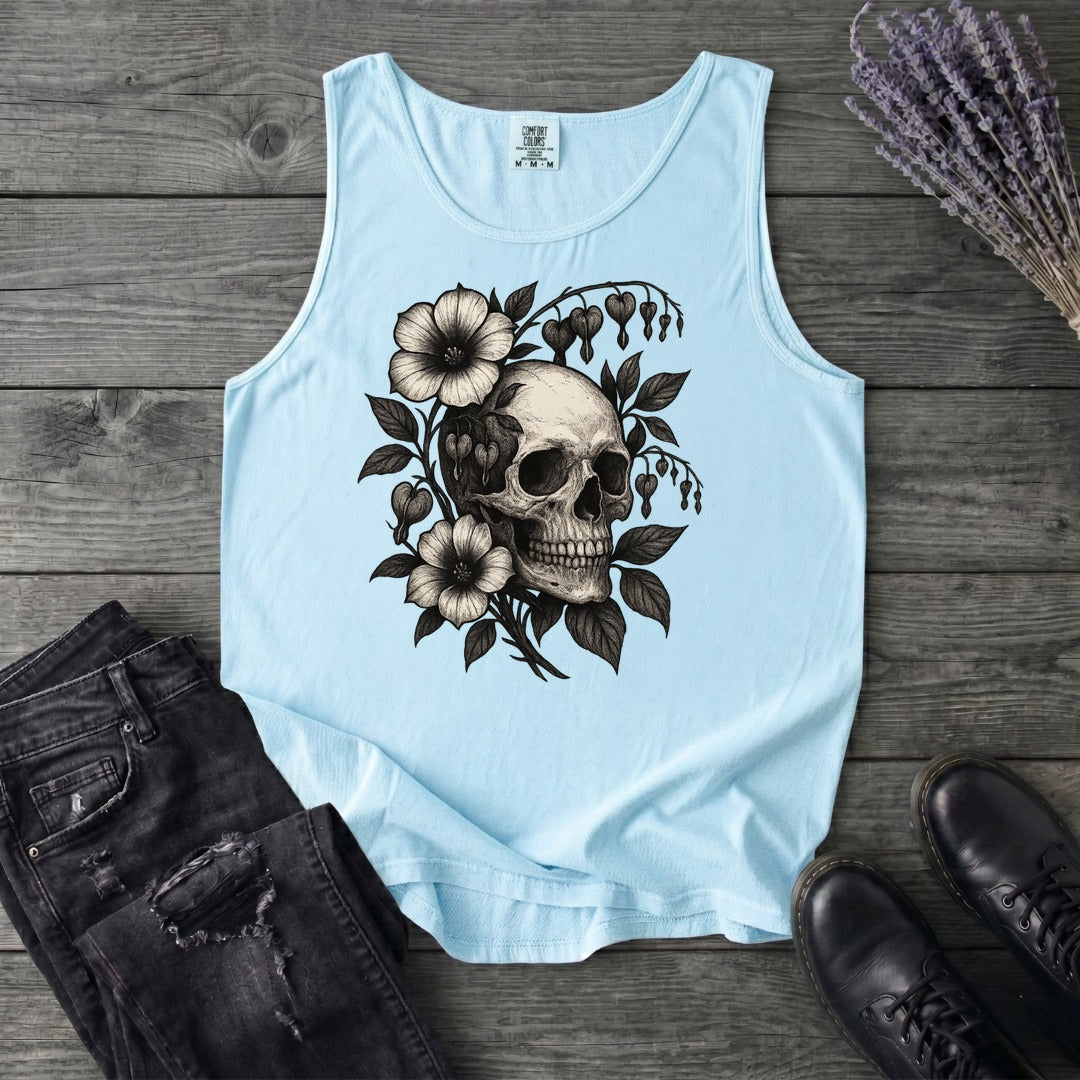 Bleeding Hearts Skull Tank Top