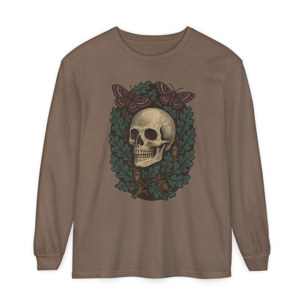 Skull And Moths Long Sleeve T-Shirt