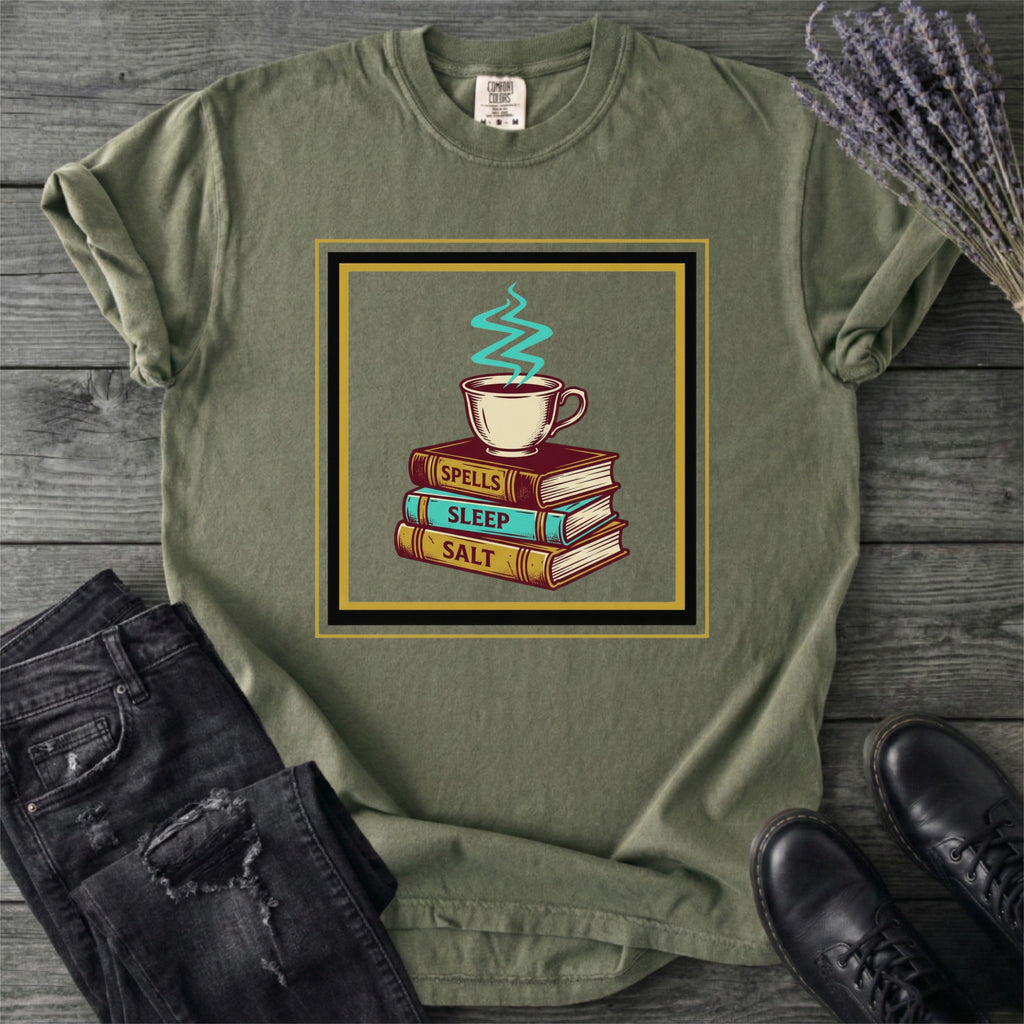 Spells Sleep Salt Coffee And Books T-Shirt