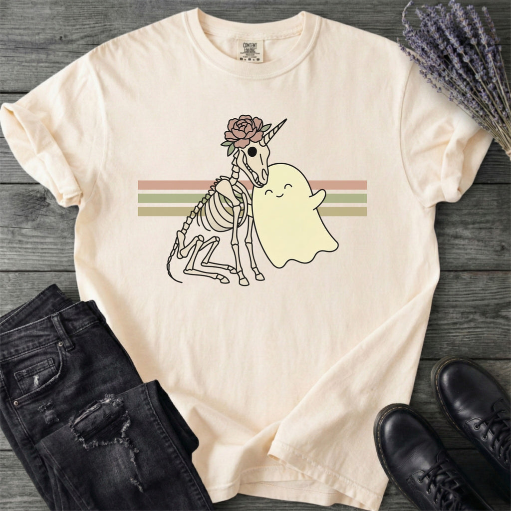 Unicorn Skeleton Ghost Hug T-Shirt