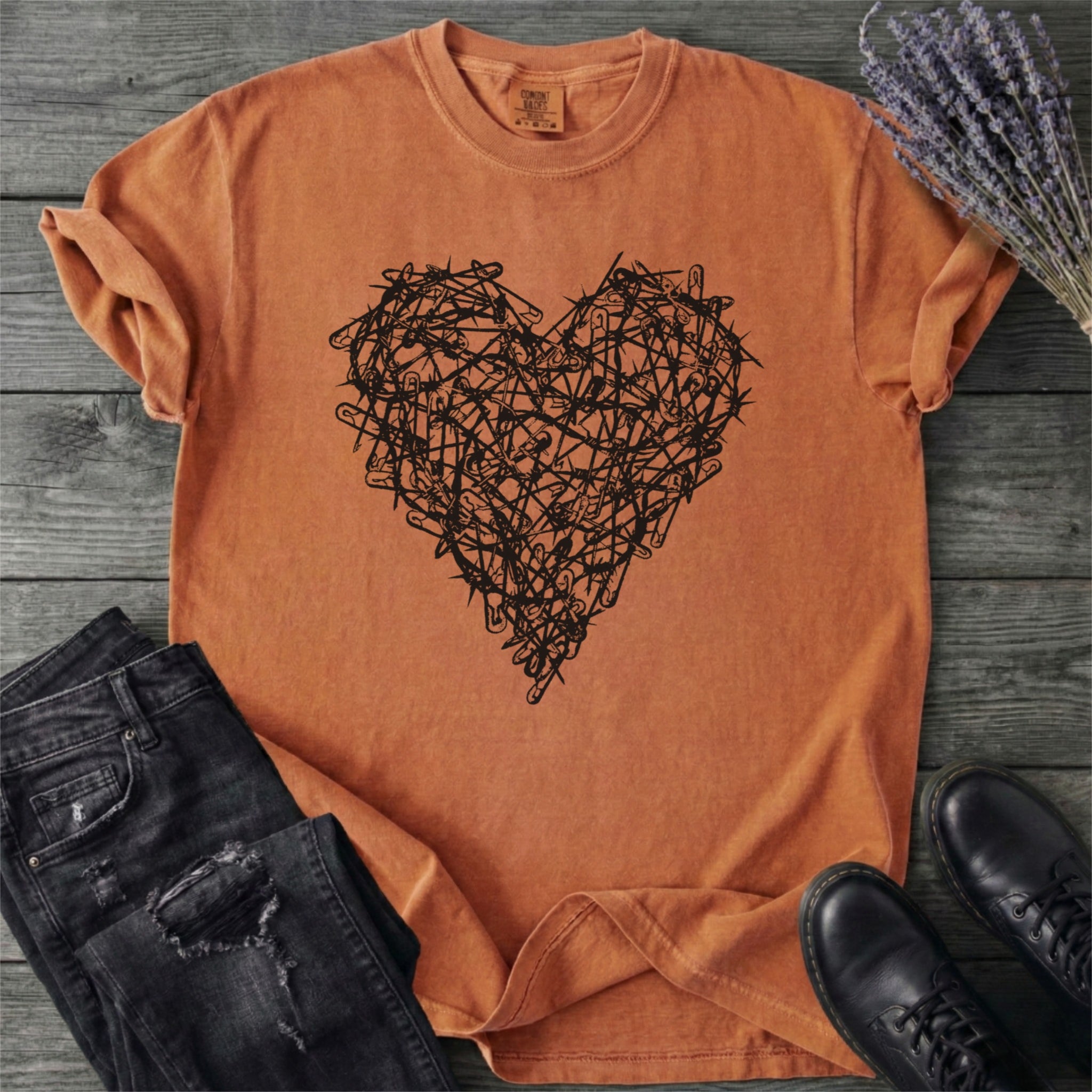 Safety Pin Heart T-Shirt