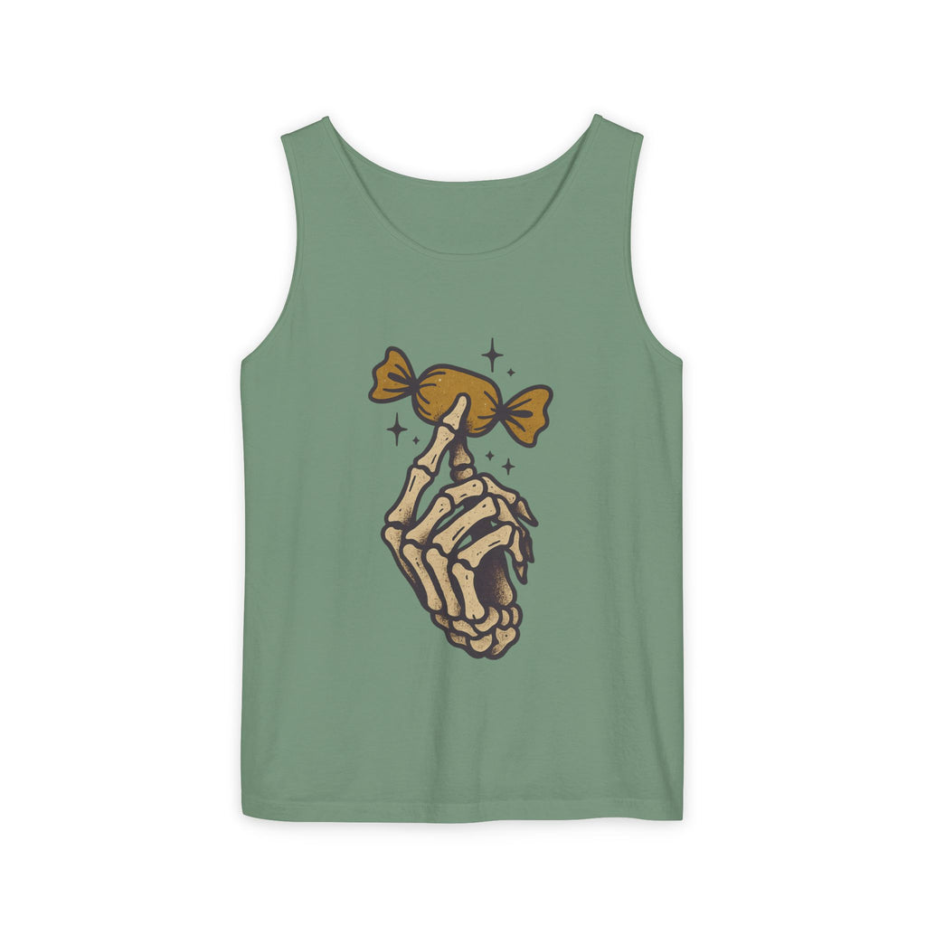 Skeleton Hand Holding Candy Tank Top