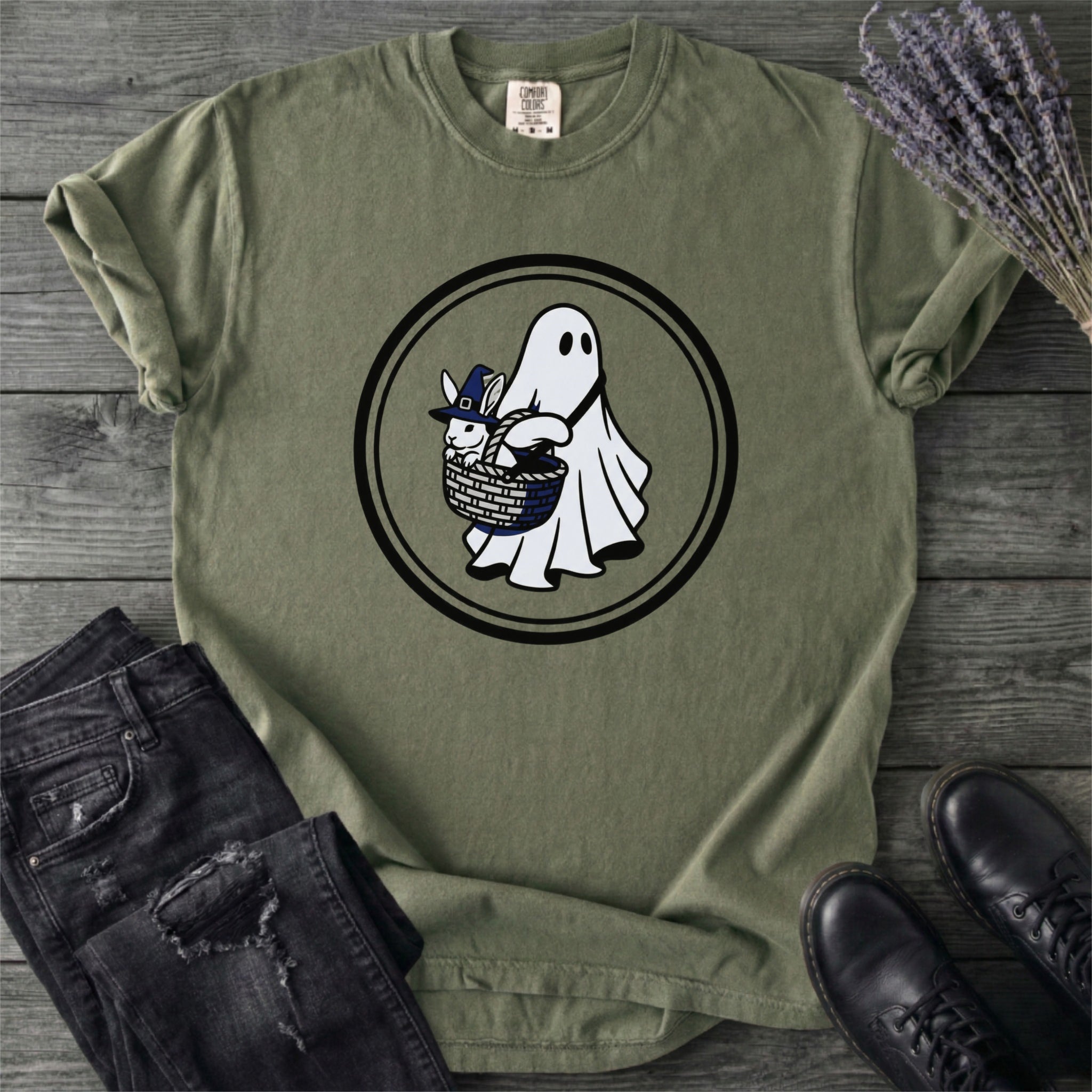 Ghost Bunny Basket T-Shirt
