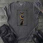 Art Deco Black Cat Moon Phases T-Shirt