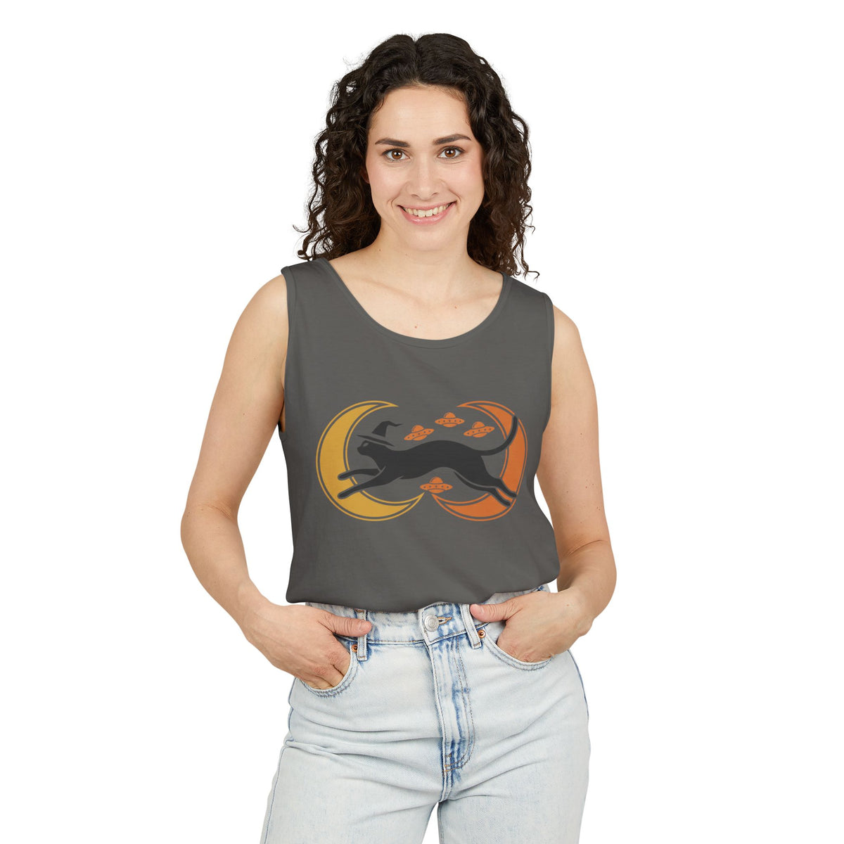 Witch Cat Celestial Ufo Tank Top