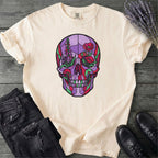 Botanical Stained Glass Skull T-Shirt