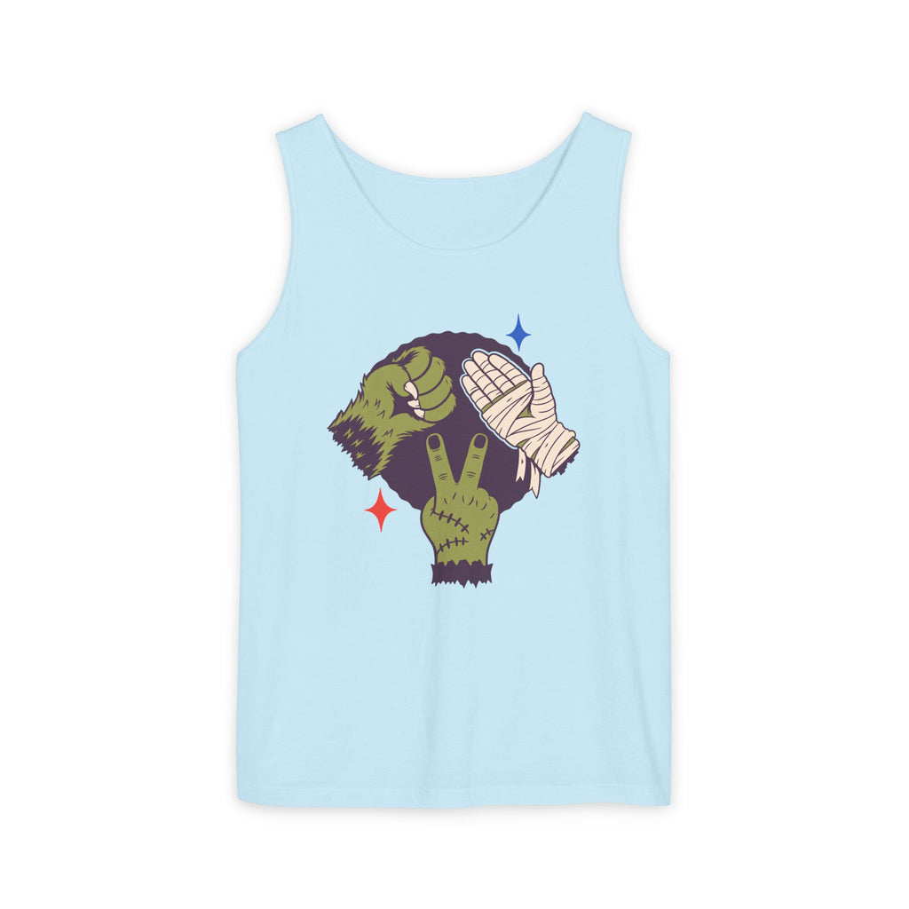 Classic Monster Rock Paper Scissor Game Tank Top