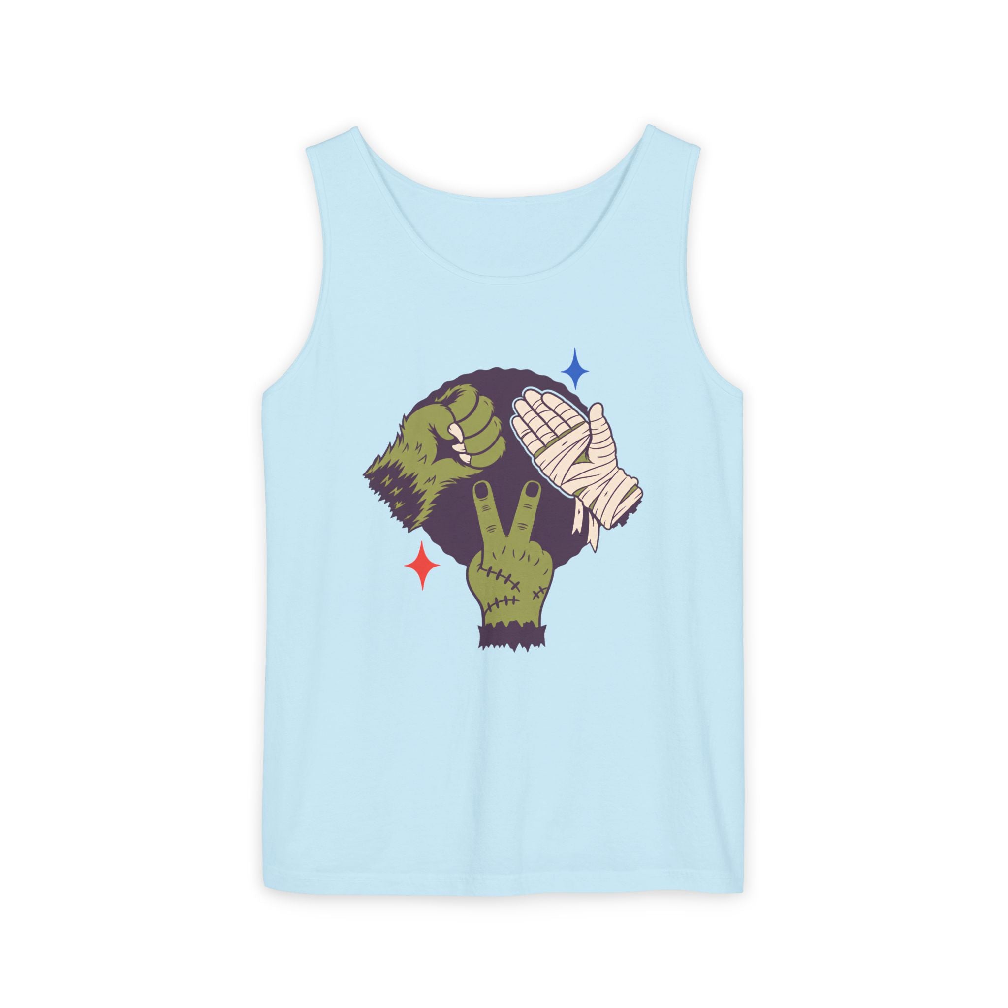 Classic Monster Rock Paper Scissor Game Tank Top