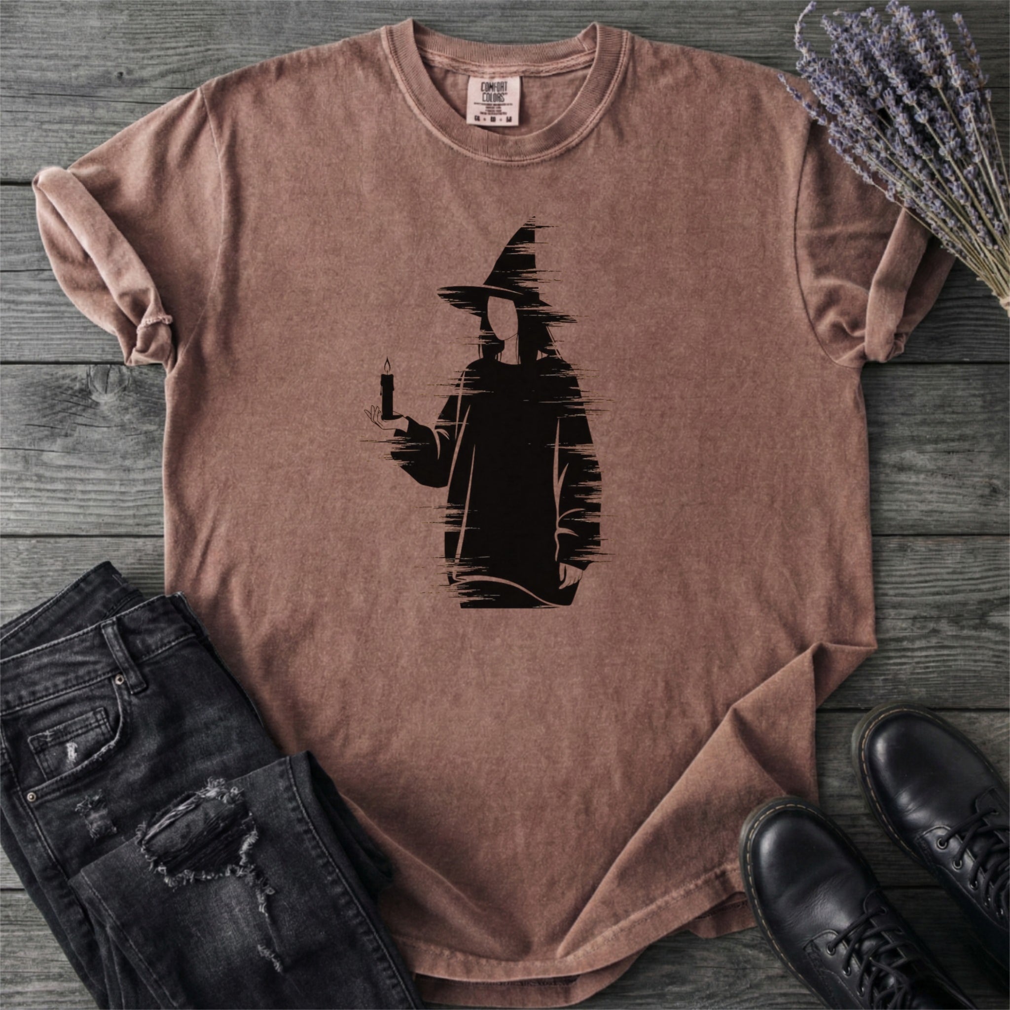 Grunge Witch Silhouette T-Shirt