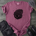 Black Cat Beanie T-Shirt