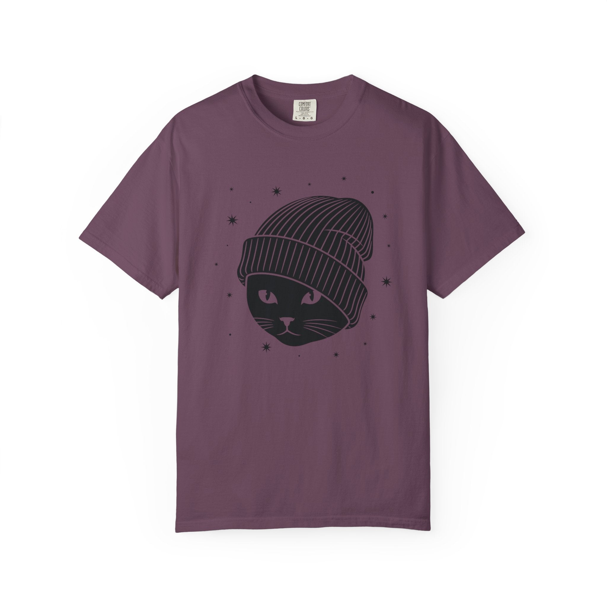 Black Cat Beanie T-Shirt