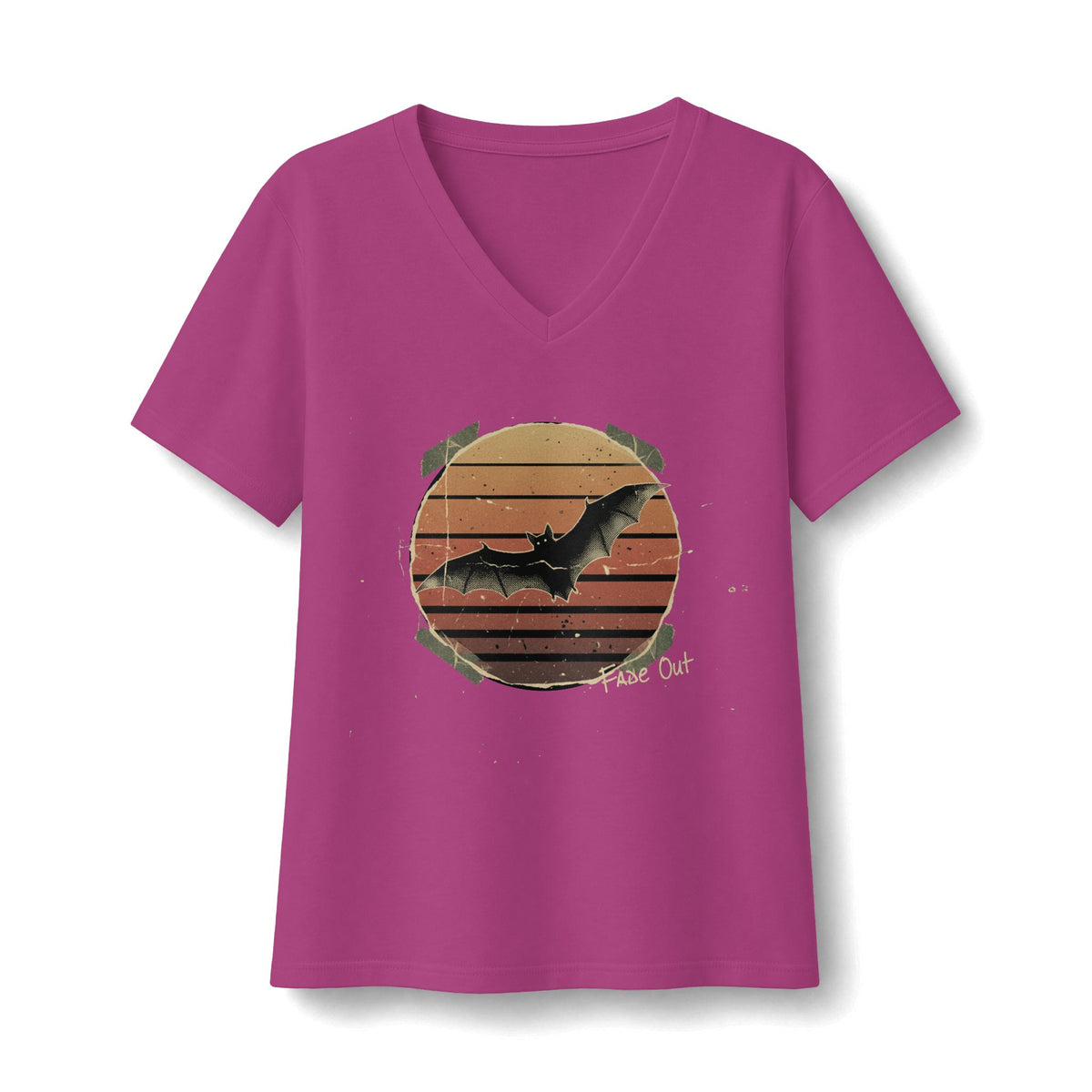 fade out grunge bat V-Neck T-Shirt