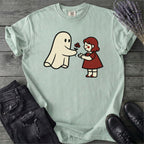 Ghost Giving Girl Flower T-Shirt