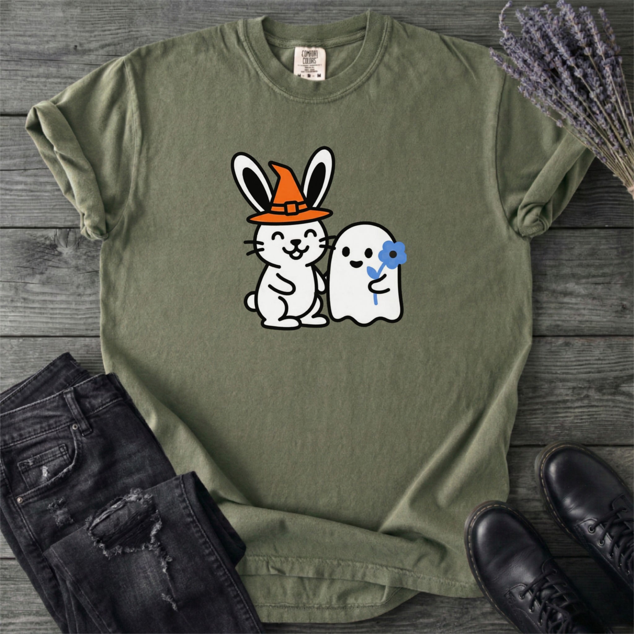 Spring Rabbit Ghost Friends T-Shirt