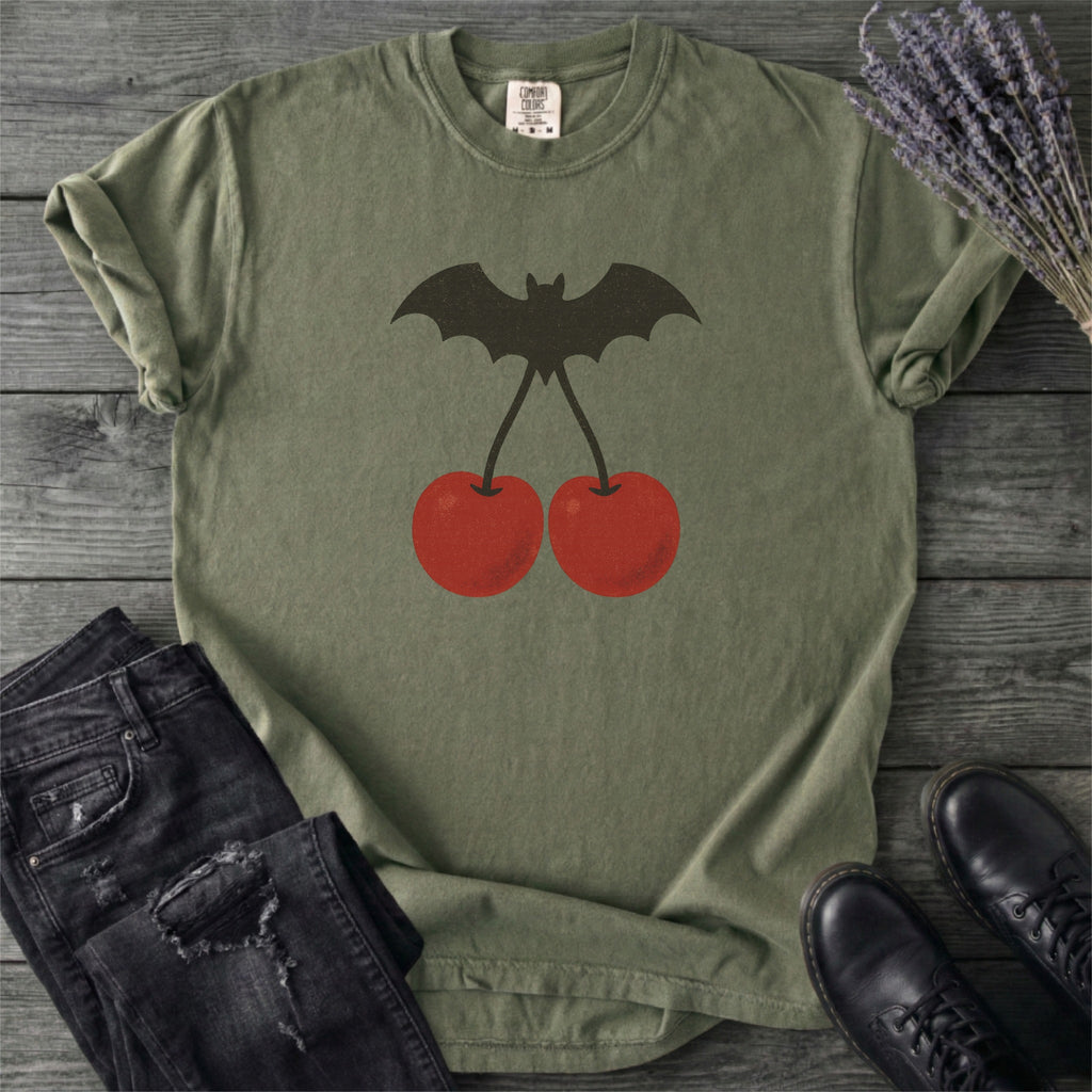Bat Cherries Gothic T-Shirt