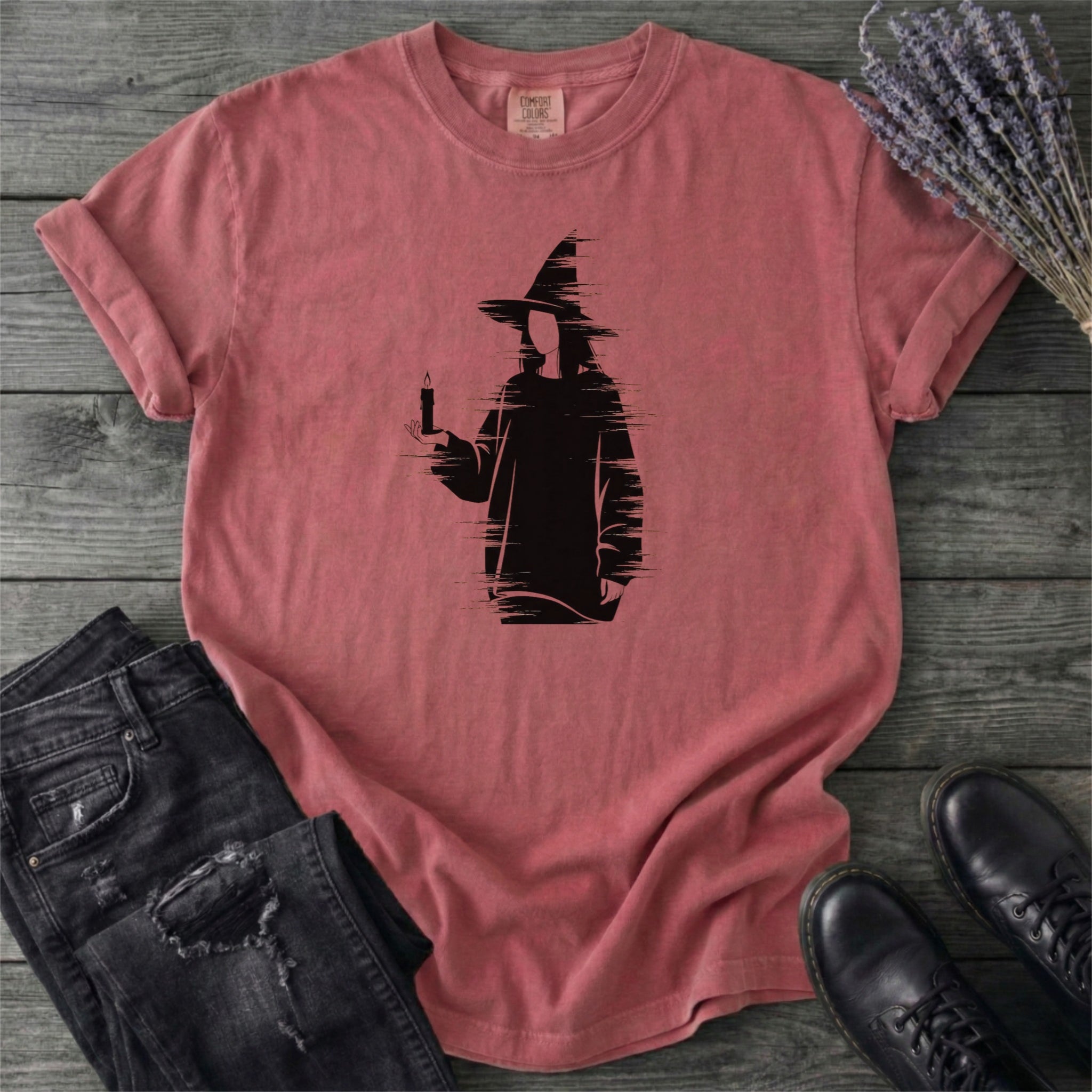 Grunge Witch Silhouette T-Shirt