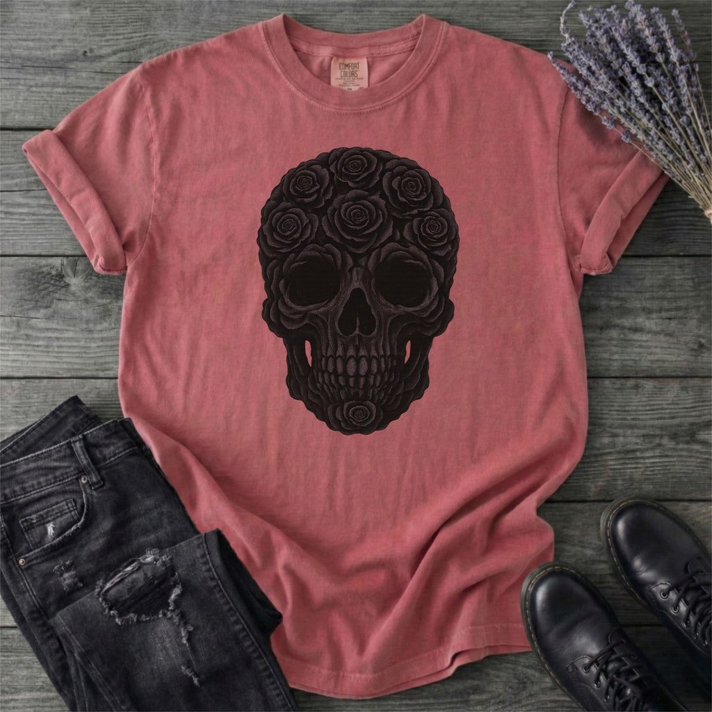 Black Rose Skull T-Shirt