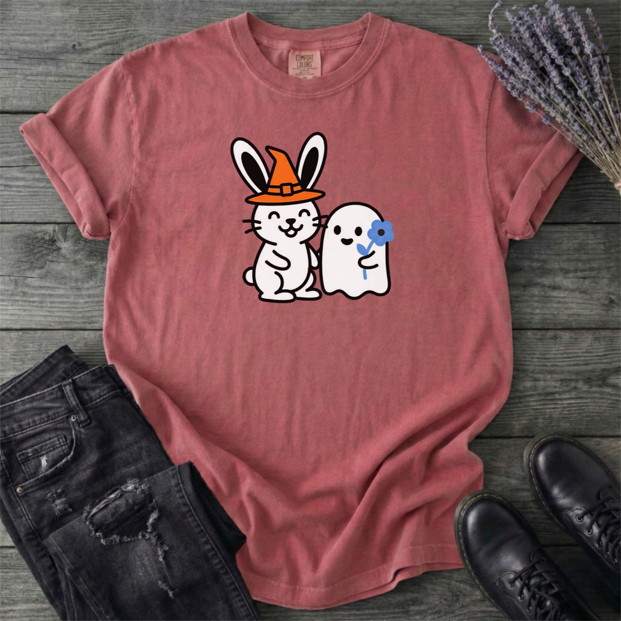 Spring Rabbit Ghost Friends T-Shirt
