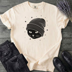 Black Cat Beanie T-Shirt