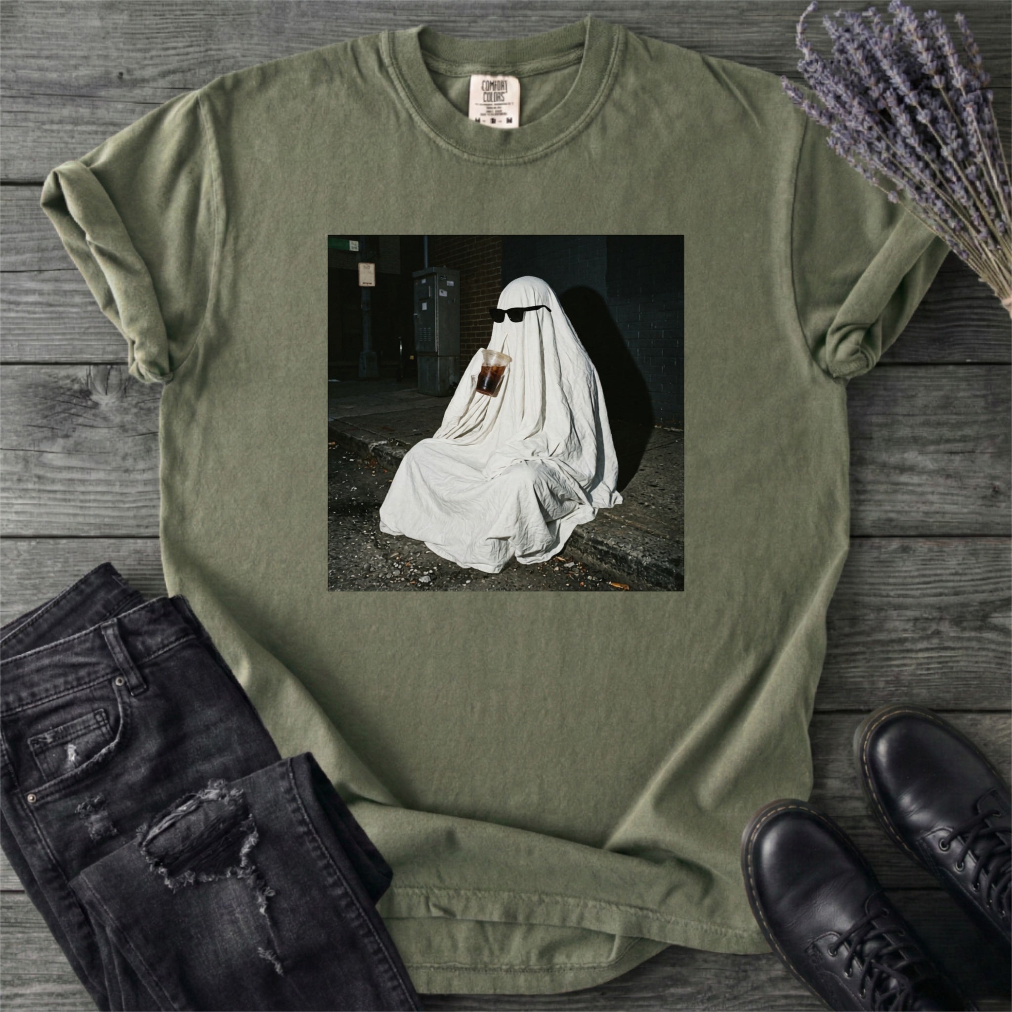 Sheet Ghost Iced Coffee Curb Meme T-Shirt