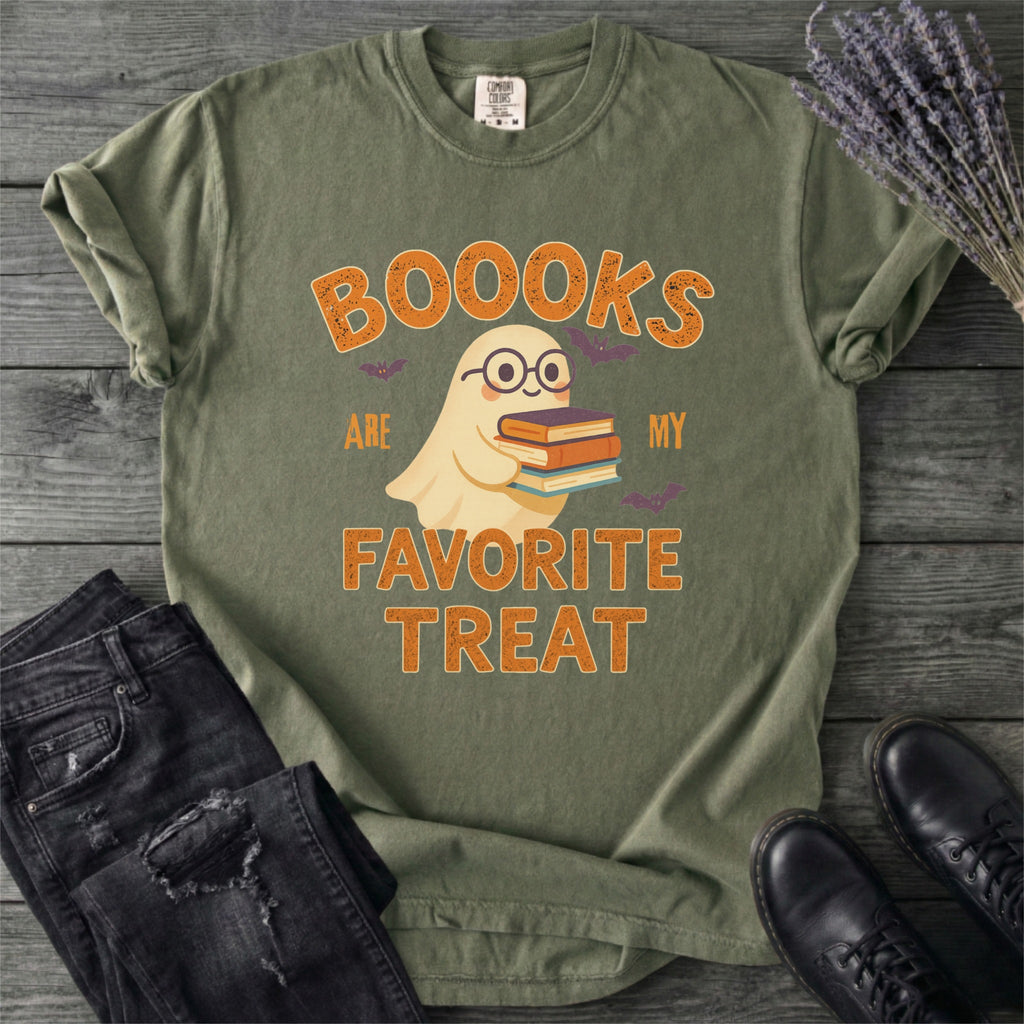 Books Are My Favorite Treat Ghost T-Shirt