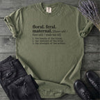 Floral Feral Maternal Dictionary T-Shirt