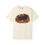 Black Cat Rolling Leaves T-Shirt