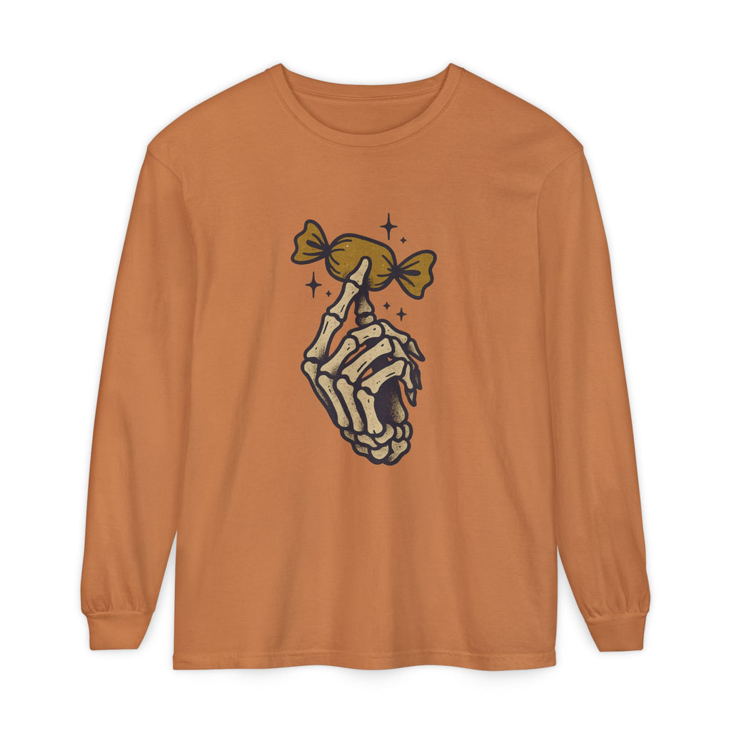 Skeleton Hand Holding Candy Long Sleeve T-Shirt