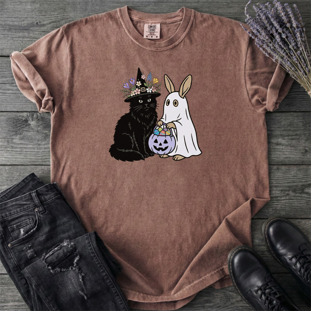 Easter Bunny And Black Cat T-Shirt
