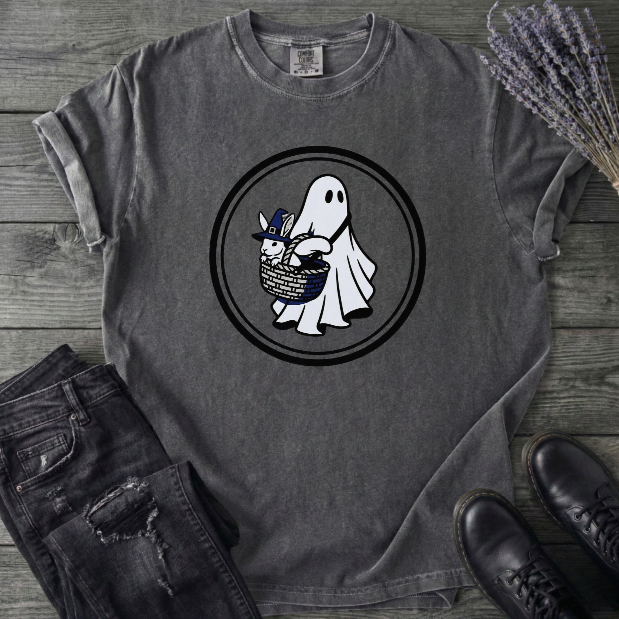 Ghost Bunny Basket T-Shirt