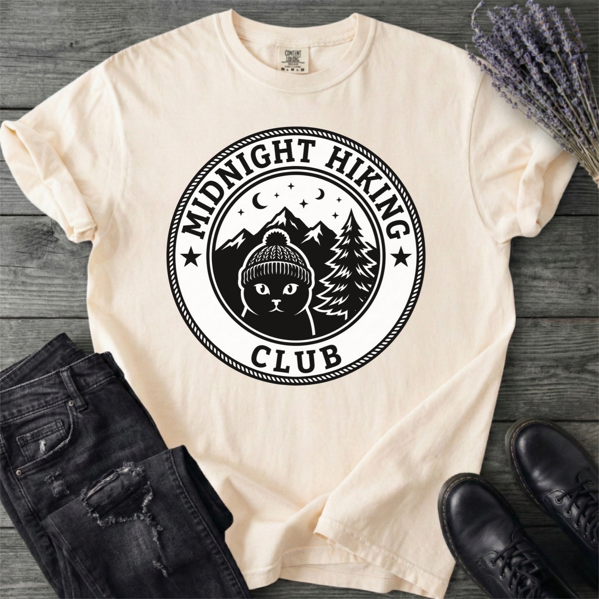 Black Cat Midnight Hiking Club T-Shirt