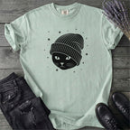 Black Cat Beanie T-Shirt